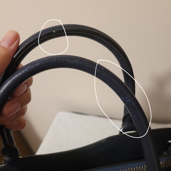 Coach Navy Leather Satchel Bag - Picture 12 of 13